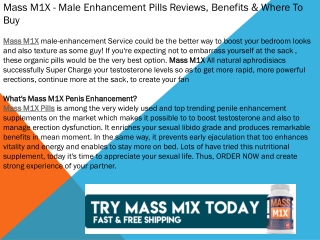 Mass M1X - Pills Reviews, Benefits & Where To Buy