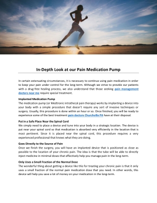 In-Depth Look at our Pain Medication Pump