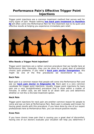 Performance Pain’s Effective Trigger Point Injections