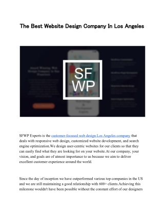 The Best Website Design Company In Los Angeles