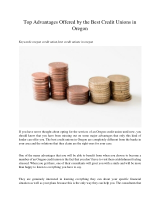 Top Advantages Offered by the Best Credit Unions in Oregon