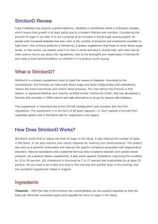 StrictionD Review – No More Blood Sugar Blues….Read My Honest Review!!