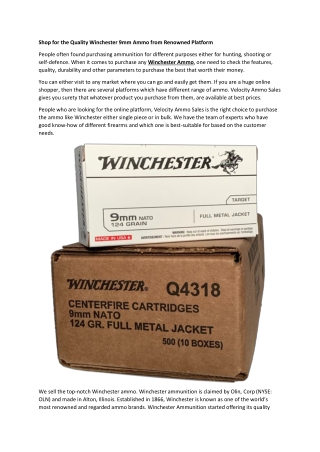 Winchester Ammo