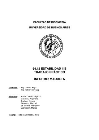 Maqueta - Equipo: AMÁN CORTÉS - CÁCERES - ENDARA - GUAJARDO - LO IACONO - WAMBOLDT – 2do Cuatrimestre 2019