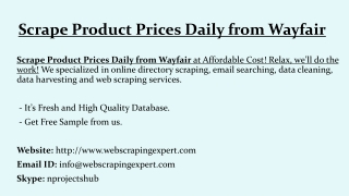 Scrape Product Prices Daily from Wayfair