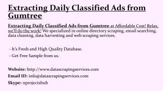 Extracting Daily Classified Ads from Gumtree