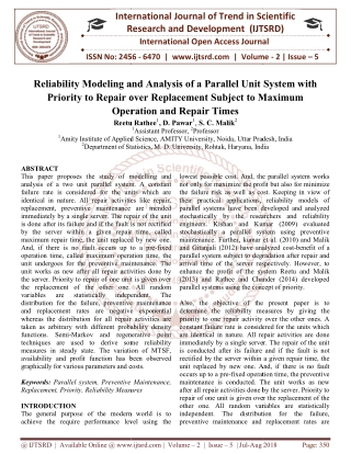 Reliability Modeling and Analysis of a Parallel Unit System with Priority to Repair over Replacement Subject to Maximum