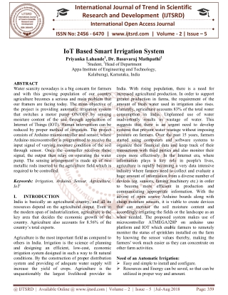 IoT Based Smart Irrigation System