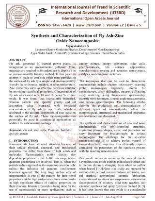 Synthesis and Characterization of Fly Ash Zinc Oxide Nanocomposite