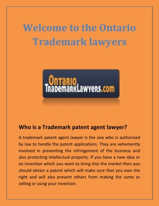 Trademark Registration , Trademark Lawyer - ontariotrademarklawyers.com