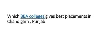 Which BBA colleges gives best placements in Chandigarh , Punjab