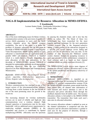 NSGA II Implementation for Resource Allocation in MIMO OFDMA