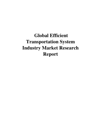 Global Efficient Transportation System Industry Market Research Report