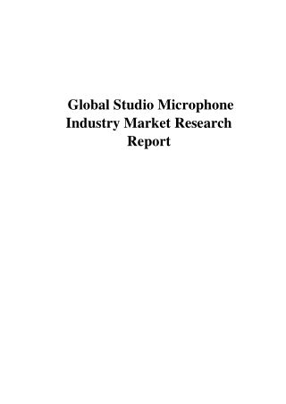 Global Studio Microphone Industry Market Research Report