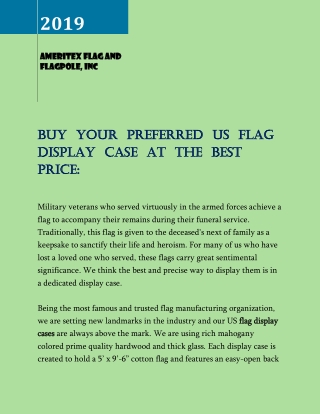 Buy your preferred Flag Display Cases at the best price