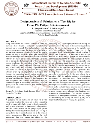 Design Analysis and Fabrication of Test Rig for Piston Pin Fatigue Life Assessment