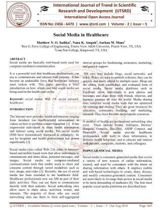 Social Media in Healthcare