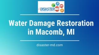 Water Mitigation Service in Macomb - Disaster MD