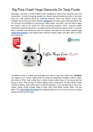 Big Price Crash! Huge Discounts On Tasty Foods