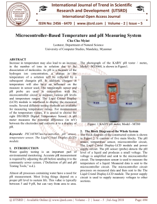 Microcontroller Based Temperature and pH Measuring System