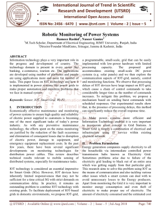 Robotic Monitoring of Power Systems