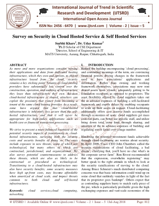 Survey on Security in Cloud Hosted Service and Self Hosted Services