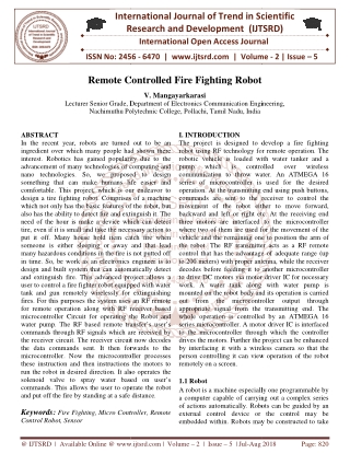 Remote Controlled Fire Fighting Robot