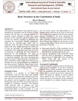 Basic Structure in the Constitution of India