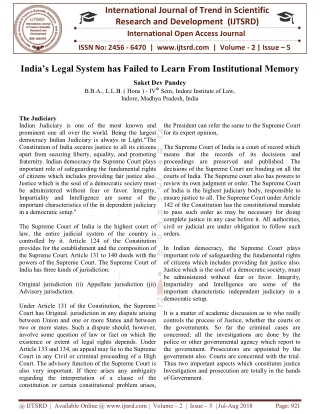 India's Legal System has Failed to Learn From Institutional Memory