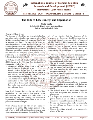 The Rule of Law Concept and Explanation