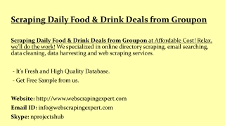Scraping Daily Food & Drink Deals from Groupon