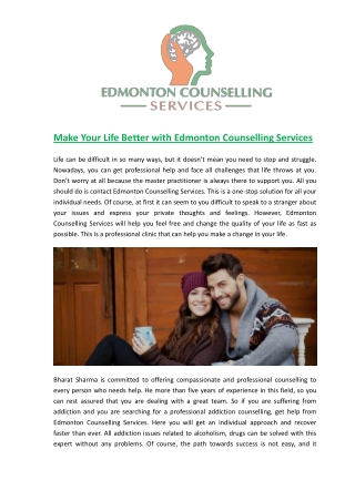 Individual counselling, Edmonton Individual counselling