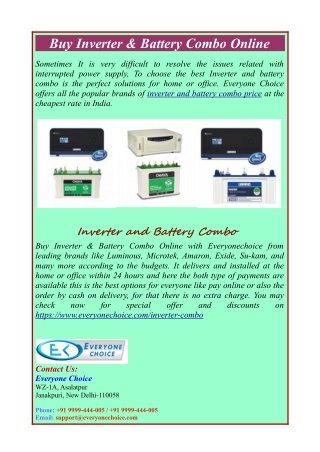 Buy Inverter & Battery Combo Online