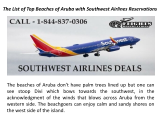 The List of Top Beaches of Aruba with Southwest Airlines Reservations