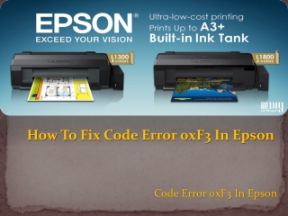 How To Fix  Code Error 0xF3 In Epson