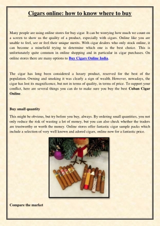 Cigars online: how to know where to buy
