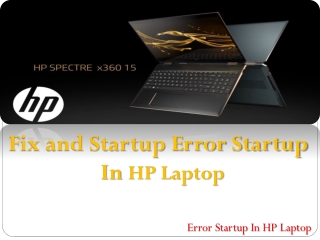 Fix and Startup Error Startup In HP Laptop