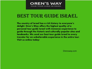 Orensway.com - Best Tour Guide Israel
