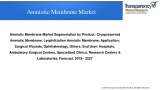 Amniotic Membrane Market by Product, Application and Forecast to 2027