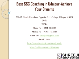 Best SSC Coaching in Udaipur-Achieve Your Dreams