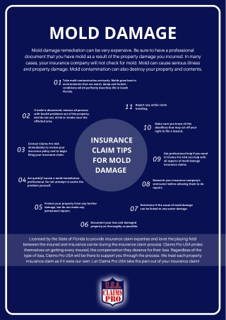 Insurance Claim Tips For Mold Damage - Claims Pro USA