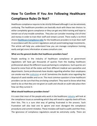 How To Confirm If You Are Following Healthcare Compliance Rules Or Not?