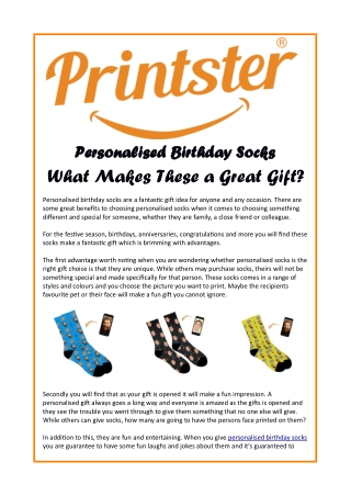 Personalised Birthday Socks