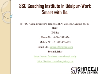 SSC Coaching Institute in Udaipur-Work Smart With Us.