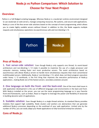 Node.js vs Python Comparison Which Solution to Choose for Your Next Project