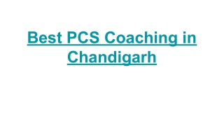 Best PCS Coaching in Chandigarh