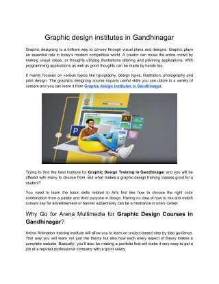 How to choose Graphic design courses in Gandhinagar?