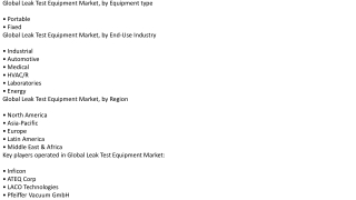 Global Leak Test Equipment Market