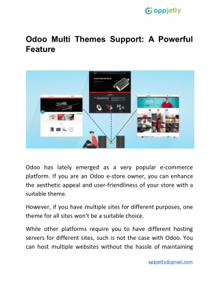 Odoo Multi Themes Support : A Powerful Feature