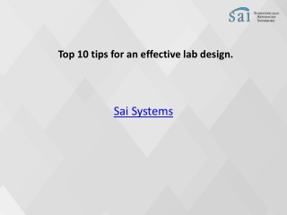 Top 10 tips for an effective lab design